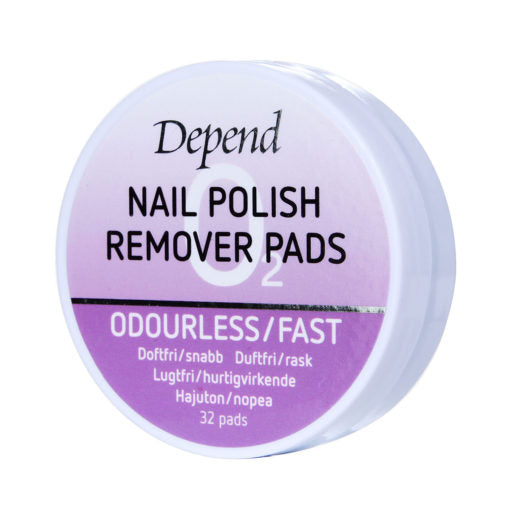 Depend O2 Nailpolish Remover Pads Odourles Fast